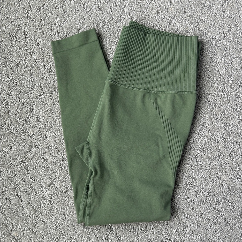 JoyLab High-Waist 7/8 Seamless Legging Active Workout Tights Olive Green M NWOT